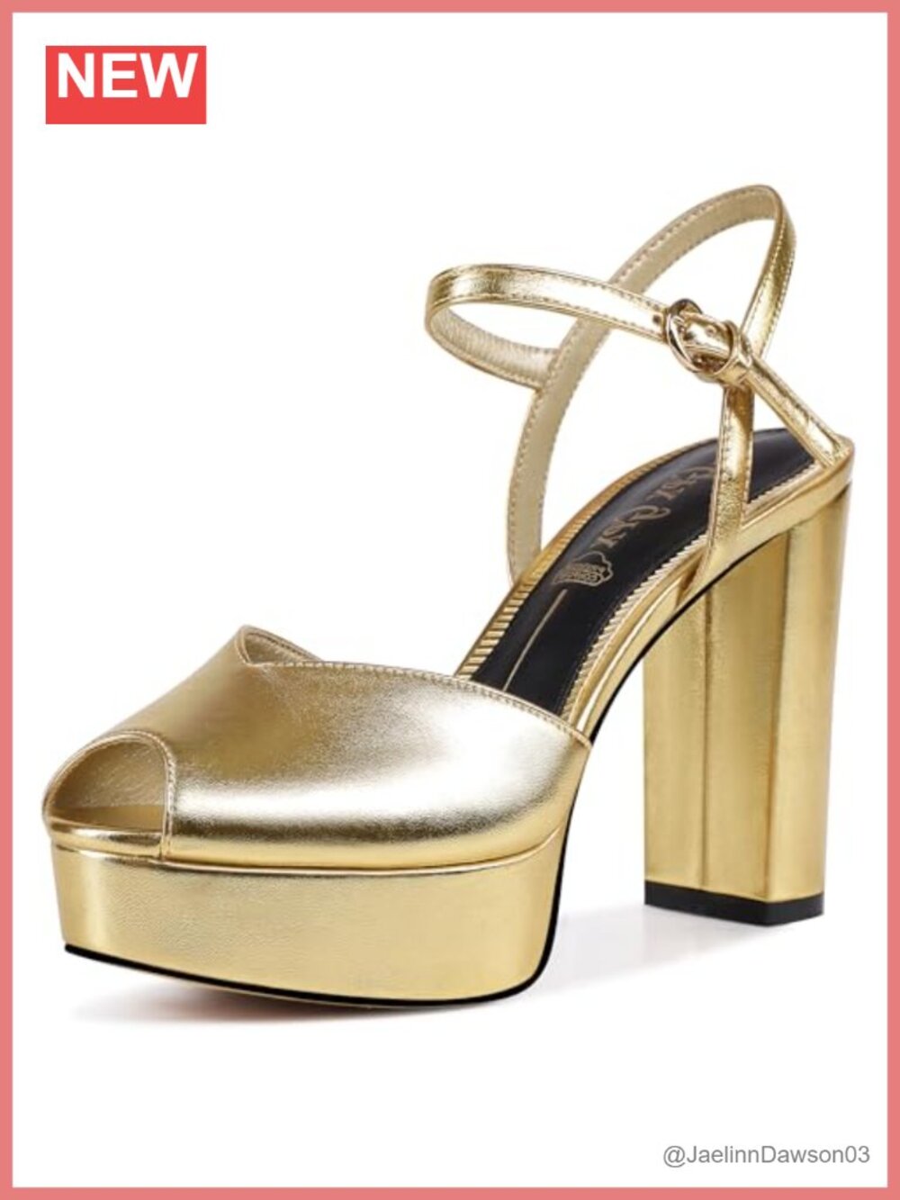 Platform Heels Women Open Toe Fish Mouth Chunky Heel Ankle Strap Formal Party